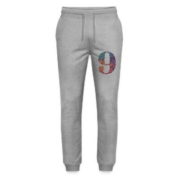 9th Birthday Leopard - Stanley/Stella Mover Unisex Organic Jogging Trousers - heather grey - Front - Marisol (170cm) & Nik (191cm)