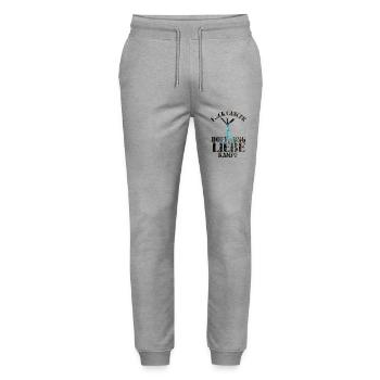 F...CK CANCER - HOFFNUNG, LIEBE & Kampf - Stanley/Stella Unisex Bio Jogginghose Mover  - Grau meliert - Vorne - Marisol (170cm) & Nik (191cm)