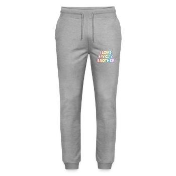 Ich liebe meinen schwulen Bruder - Stanley/Stella Unisex Bio Jogginghose Mover  - Grau meliert - Vorne - Marisol (170cm) & Nik (191cm)