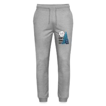 can i come over? - Stanley/Stella Unisex Bio Jogginghose Mover  - Grau meliert - Vorne - Marisol (170cm) & Nik (191cm)