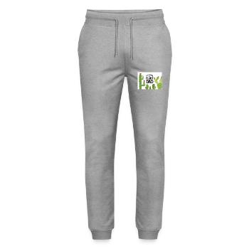 midding my plant dad - Pantalon de jogging bio MOVER Stanley/Stella unisexe - gris chiné - Devant - Marisol (170cm) & Nik (191cm)