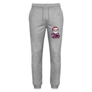 serpent cobra père noël dessin animé - Pantalon de jogging bio MOVER Stanley/Stella unisexe - gris chiné - Devant - Marisol (170cm) & Nik (191cm)