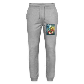 Peace - Stanley/Stella Mover Unisex Organic Jogging Trousers - heather grey - Front - Marisol (170cm) & Nik (191cm)