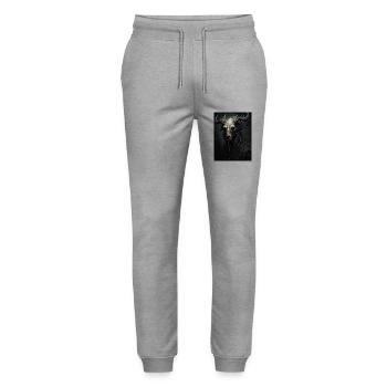 Dämonische Gestalt mit Hörnern - Stanley/Stella Unisex Bio Jogginghose Mover  - Grau meliert - Vorne - Marisol (170cm) & Nik (191cm)