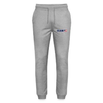 Team USA - Stanley/Stella Mover Unisex Organic Jogging Trousers - heather grey - Front - Marisol (170cm) & Nik (191cm)
