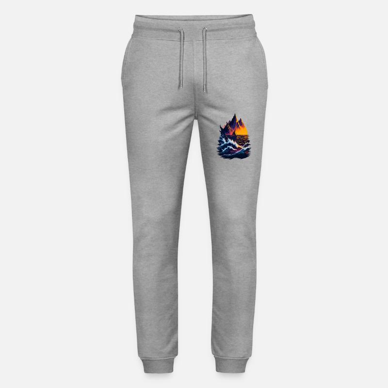 Fantastique illustration de paysage - Pantalon de jogging bio MOVER Stanley/Stella unisexe - gris chiné