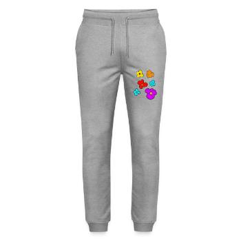 blumen - Stanley/Stella Unisex Bio Jogginghose Mover  - Grau meliert - Vorne - Marisol (170cm) & Nik (191cm)