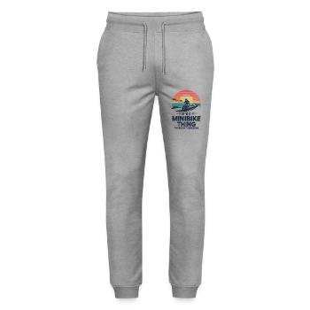 Minibike fan with heart - Stanley/Stella Mover Unisex Organic Jogging Trousers - heather grey - Front - Marisol (170cm) & Nik (191cm)
