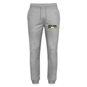 Irland Flagge - Stanley/Stella Unisex Bio Jogginghose Mover  - Grau meliert - Vorne - Marisol (170cm) & Nik (191cm)