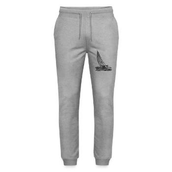 Voilier au vent - Pantalon de jogging bio MOVER Stanley/Stella unisexe - gris chiné - Devant - Marisol (170cm) & Nik (191cm)