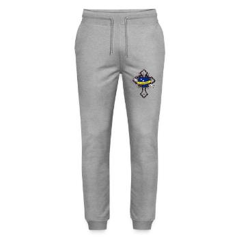 Curacao - Stanley/Stella Mover Unisex Organic Jogging Trousers - heather grey - Front - Marisol (170cm) & Nik (191cm)