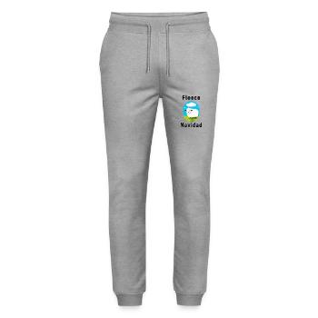 "Fleece Navidad" Christmas festive pun - Stanley/Stella Mover Unisex Organic Jogging Trousers - heather grey - Front - Marisol (170cm) & Nik (191cm)