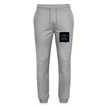 Wenn Mama nein sagt, frag ich meinen coolen Papa - Stanley/Stella Unisex Bio Jogginghose Mover  - Grau meliert - Vorne - Marisol (170cm) & Nik (191cm)