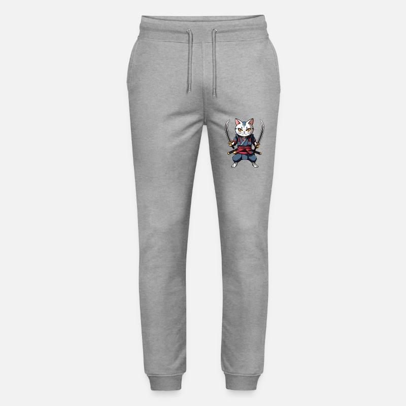 Chat samouraï #33 - Pantalon de jogging bio MOVER Stanley/Stella unisexe - gris chiné