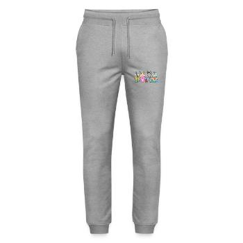 Hund Kaffee Ostern Husky 4500x5400Husky Hund Kaffee - Stanley/Stella Unisex Bio Jogginghose Mover  - Grau meliert - Vorne - Marisol (170cm) & Nik (191cm)