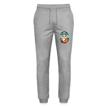 Druide Mignon Illustration - Pantalon de jogging bio MOVER Stanley/Stella unisexe - gris chiné - Devant - Marisol (170cm) & Nik (191cm)