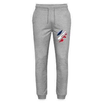 Drapeau de la France - Pantalon de jogging bio MOVER Stanley/Stella unisexe - gris chiné - Devant - Marisol (170cm) & Nik (191cm)