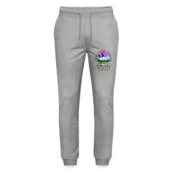 summer lake nature flora art pool sea beach love - Stanley/Stella Mover Unisex Organic Jogging Trousers - heather grey - Front - Marisol (170cm) & Nik (191cm)
