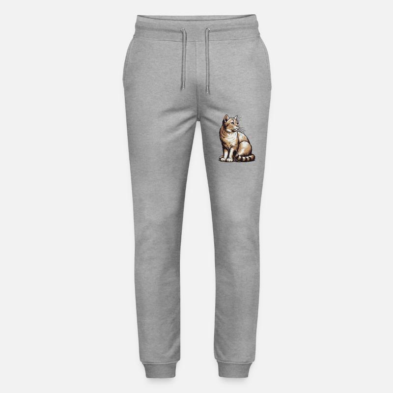 Katze - Stanley/Stella Unisex Bio Jogginghose Mover  - Grau meliert