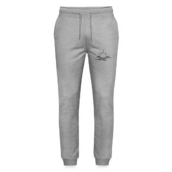 Sun and wave - Stanley/Stella Mover Unisex Organic Jogging Trousers - heather grey - Front - Marisol (170cm) & Nik (191cm)