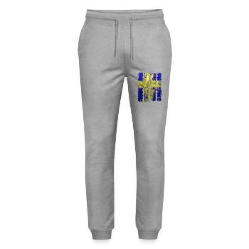 Sweden Sweden flag national norden skandinavia - Stanley/Stella Mover Unisex Organic Jogging Trousers - heather grey - Front - Marisol (170cm) & Nik (191cm)