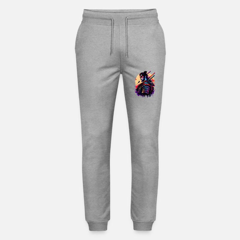 Illustration Samurai Krieger Japan - Stanley/Stella Unisex Bio Jogginghose Mover  - Grau meliert