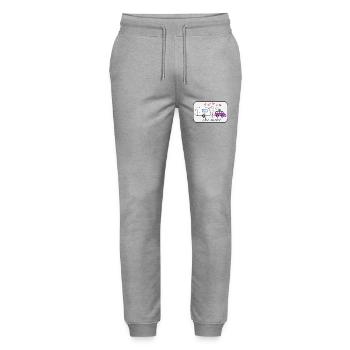 Just married - Stanley/Stella Mover Unisex Organic Jogging Trousers - heather grey - Front - Marisol (170cm) & Nik (191cm)
