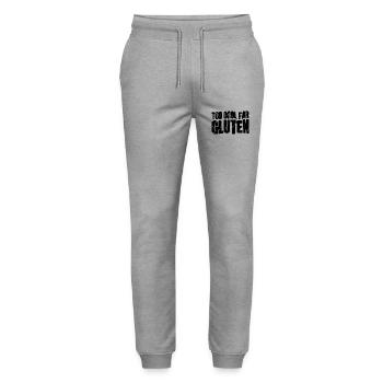 Too Cool For Gluten - Funny Celiac Design - Stanley/Stella Mover Unisex Organic Jogging Trousers - heather grey - Front - Marisol (170cm) & Nik (191cm)
