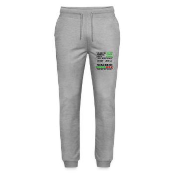 Fahrlehrerin Ausbildung Beginn für Baby Mädchen - Stanley/Stella Unisex Bio Jogginghose Mover  - Grau meliert - Vorne - Marisol (170cm) & Nik (191cm)