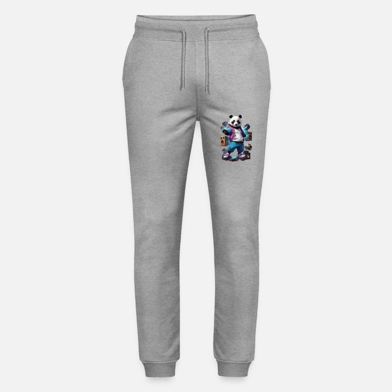 Breakdance Panda - Stanley/Stella Unisex Bio Jogginghose Mover  - Grau meliert
