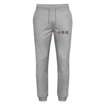 Hawaii Summer Vacation Gift Men Women Kids - Stanley/Stella Mover Unisex Organic Jogging Trousers - heather grey - Front - Marisol (170cm) & Nik (191cm)