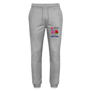 Moitié britannique moitié biélorusse - Pantalon de jogging bio MOVER Stanley/Stella unisexe - gris chiné - Devant - Marisol (170cm) & Nik (191cm)