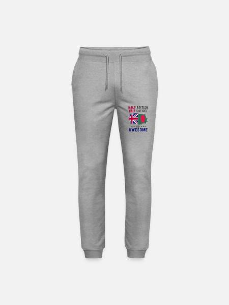 Half British Half Bangladeshi - Stanley/Stella Mover Unisex Organic Jogging Trousers - heather grey