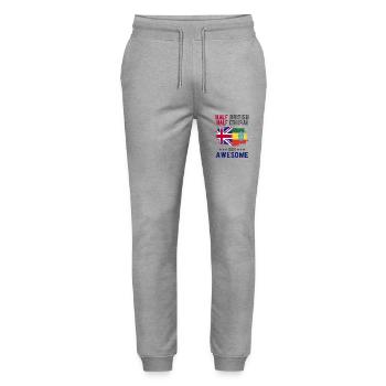 Moitié britannique moitié éthiopien - Pantalon de jogging bio MOVER Stanley/Stella unisexe - gris chiné - Devant - Marisol (170cm) & Nik (191cm)