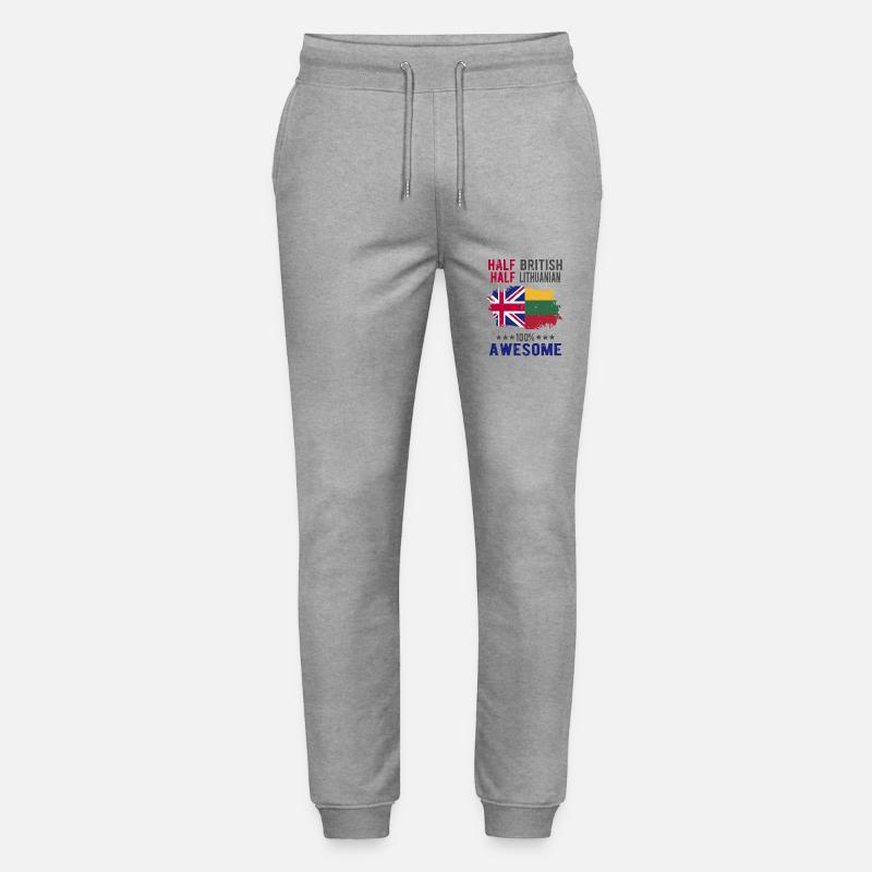 Half British Half Lithuanian - Stanley/Stella Mover Unisex Organic Jogging Trousers - heather grey