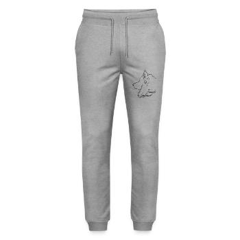Finnish Lapphund Profile Dogs Dog Wilsigns - Stanley/Stella Mover Unisex Organic Jogging Trousers - heather grey - Front - Marisol (170cm) & Nik (191cm)