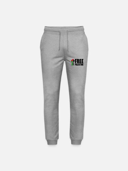Free palestine - Stanley/Stella Mover Unisex Organic Jogging Trousers - heather grey