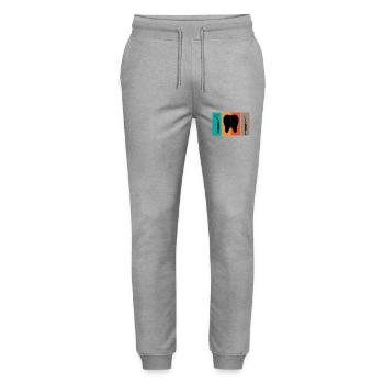 Retro Vintage Dental Dentistry Dentist Tooth Denti - Stanley/Stella Mover Unisex Organic Jogging Trousers - heather grey - Front - Marisol (170cm) & Nik (191cm)