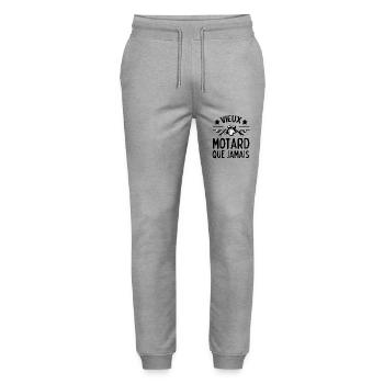 vieux motard que jamais 1 - Pantalon de jogging bio MOVER Stanley/Stella unisexe - gris chiné - Devant - Marisol (170cm) & Nik (191cm)