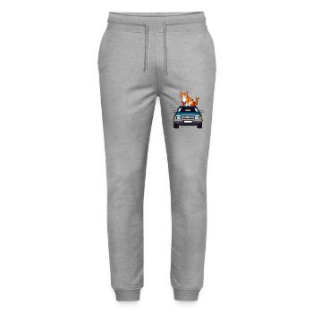 Cat Commander Roadtrip - Stanley/Stella Unisex Bio Jogginghose Mover  - Grau meliert - Vorne - Marisol (170cm) & Nik (191cm)