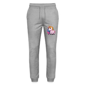 einhorn - Stanley/Stella Unisex Bio Jogginghose Mover  - Grau meliert - Vorne - Marisol (170cm) & Nik (191cm)