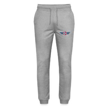 Ich liebe Norwegen, Eleganz Stil Design T-Shirt - Stanley/Stella Unisex Bio Jogginghose Mover  - Grau meliert - Vorne - Marisol (170cm) & Nik (191cm)