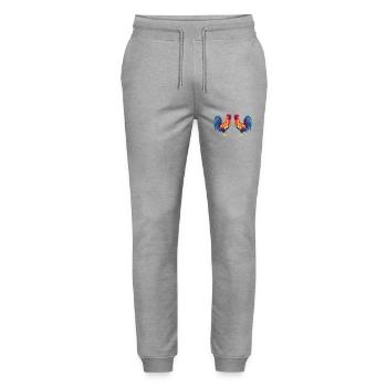 hahn 2 - Stanley/Stella Unisex Bio Jogginghose Mover  - Grau meliert - Vorne - Marisol (170cm) & Nik (191cm)