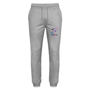 Lustiges Pupsen Einhorn Geschenk Unicorn Pupsicorn - Stanley/Stella Unisex Bio Jogginghose Mover  - Grau meliert - Vorne - Marisol (170cm) & Nik (191cm)