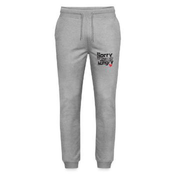 Sorry for what I said when I was hungry - Stanley/Stella Mover Unisex Organic Jogging Trousers - heather grey - Front - Marisol (170cm) & Nik (191cm)