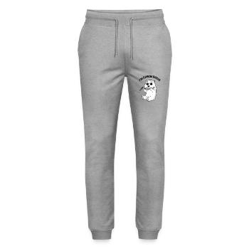 Baby polar bear polar bear gift - Stanley/Stella Mover Unisex Organic Jogging Trousers - heather grey - Front - Marisol (170cm) & Nik (191cm)