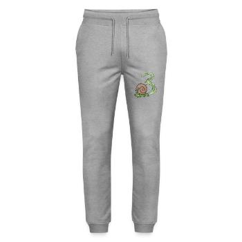 Escargot 3e anniversaire - cadeau 3 ans - Pantalon de jogging bio MOVER Stanley/Stella unisexe - gris chiné - Devant - Marisol (170cm) & Nik (191cm)