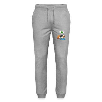 Guinea pig dreams of cucumbers - Stanley/Stella Mover Unisex Organic Jogging Trousers - heather grey - Front - Marisol (170cm) & Nik (191cm)
