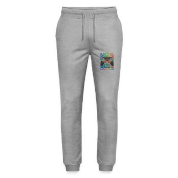 Funny Gamer Level 30 Unlocked 30th Birthday Gift - Stanley/Stella Mover Unisex Organic Jogging Trousers - heather grey - Front - Marisol (170cm) & Nik (191cm)