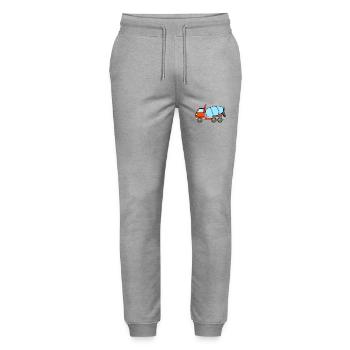 Construction vehicles Construction site Construction vehicle - Stanley/Stella Mover Unisex Organic Jogging Trousers - heather grey - Front - Marisol (170cm) & Nik (191cm)